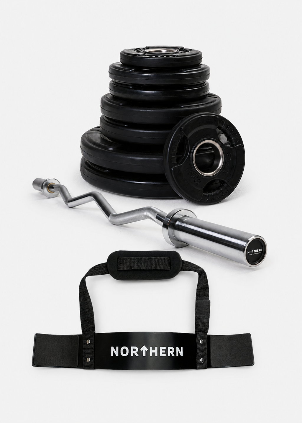 Olympic EZ Bar Advanced Package - EZ Curl Bar, Arm Blaster and Tri-Grip Plates 37.5KG