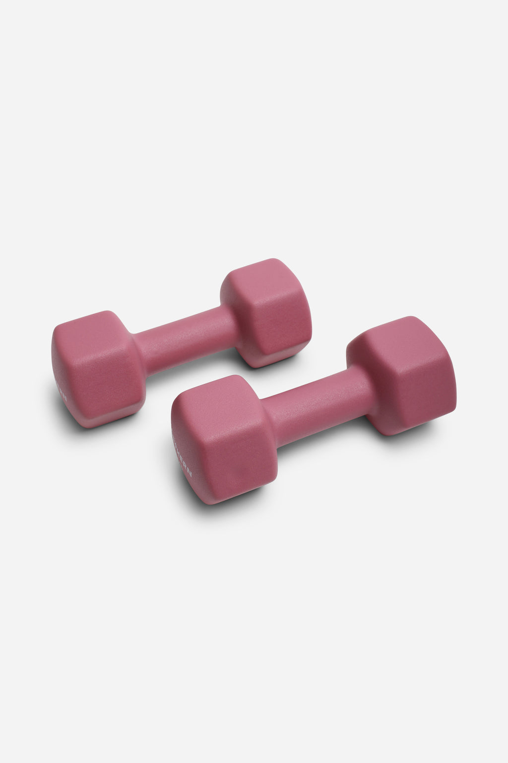 Pair of Northern Dusk Pink 10KG Neoprene Coated Hex Dumbbells