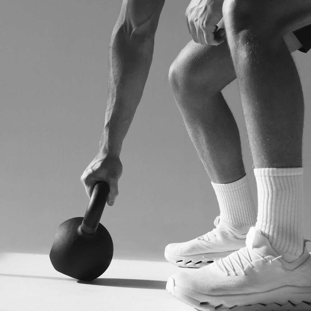 Picking up Northern Kettlebells from the floor during intense kettlebell workouts
