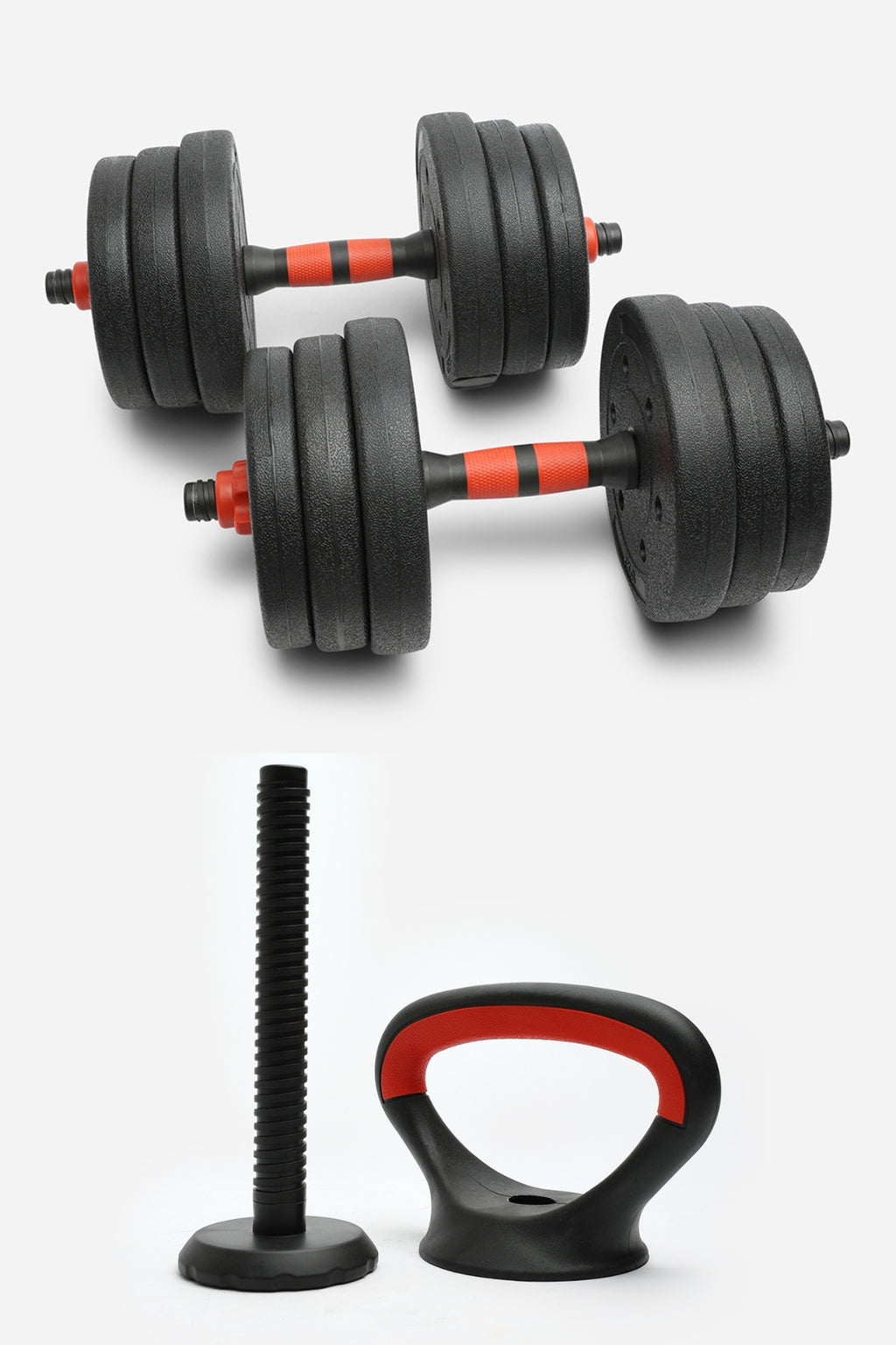 Northern Cement Dumbbell Set - 10kg x 2 (20kg) + Kettlebell Handle & Base
