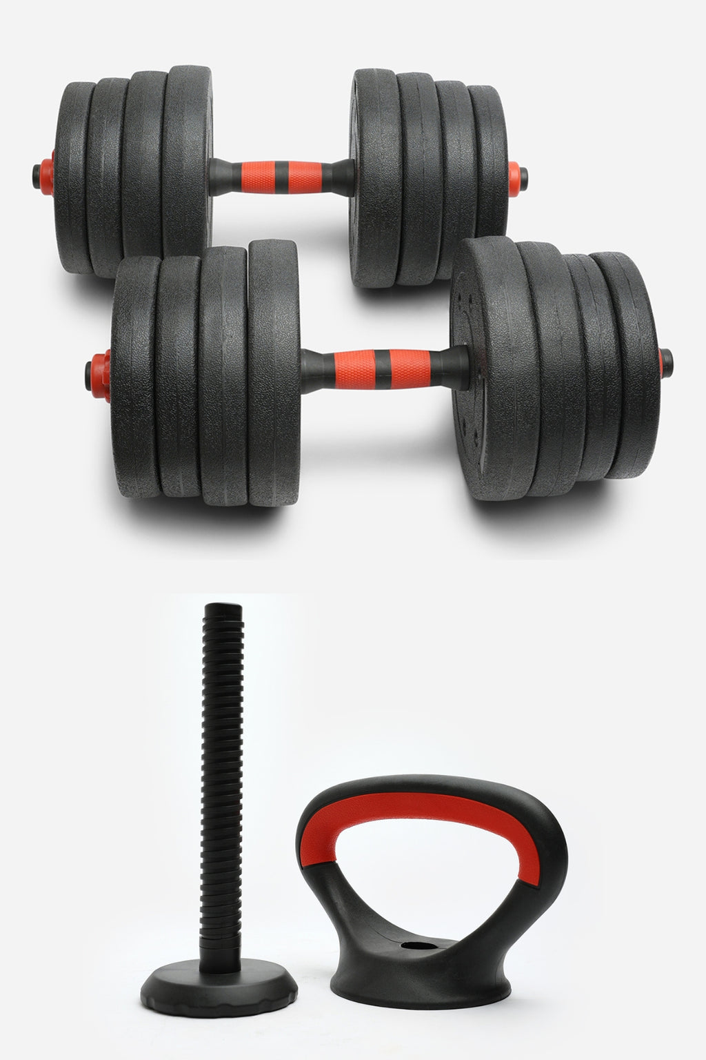 Northern Cement Dumbbell Set - 15kg x 2 (30kg) + Kettlebell Handle & Base