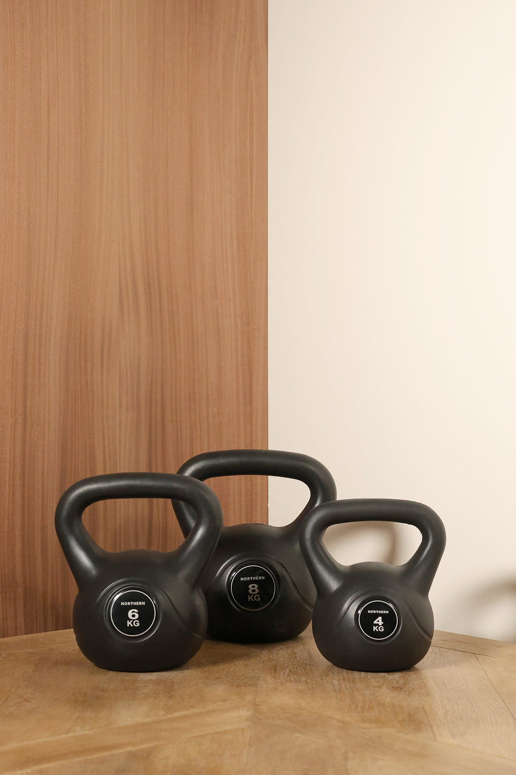 Northern Vinyl Kettlebell Set 4-8kg Home Gym Setup