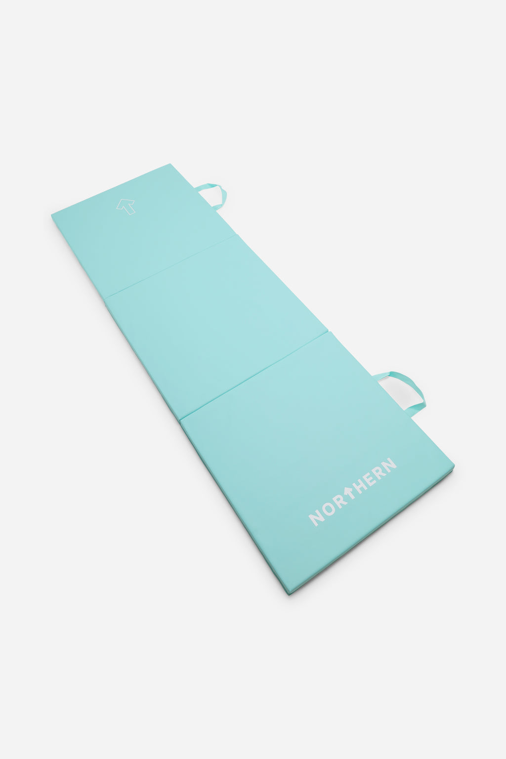 Northern Yoga Mat Tri-Folding Exercise Fitness Pilates Workout Non Slip 3 Panel Mat - Light Blue