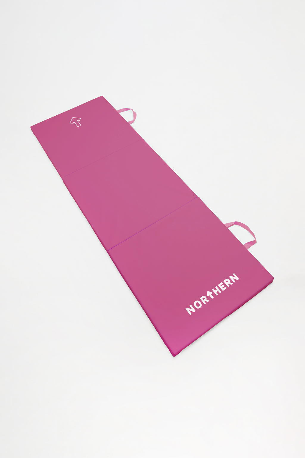 Northern Yoga Mat Tri-Folding Exercise Fitness Pilates Workout Non Slip 3 Panel Mat - Pink